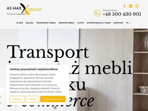 Asmaxgroup.com - transport mebli Holandia