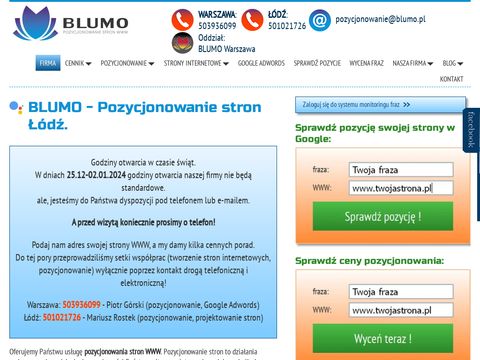 Blumo.pl firma zajmująca się pozycjonowaniem