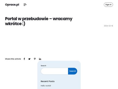 Oprace.pl portal z ogłoszeniami