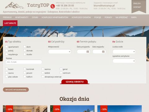Tatrytop.pl wynajem apartamentów Zakopane