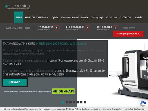 Numerika.pl kurs CNC - zdobądź certyfikat Tuv Sud