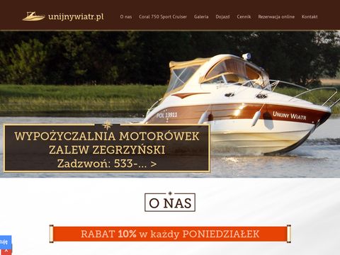 UnijnyWiatr.pl czarter motorówek w Zegrzu