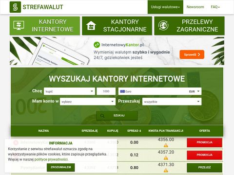Znajdź kantor internetowy StrefaWalut.pl