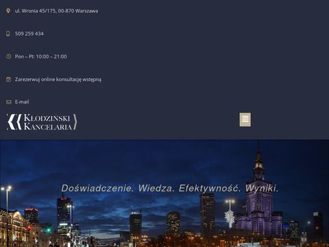 Klodzinskikancelaria.pl radcy prawnego Warszawa
