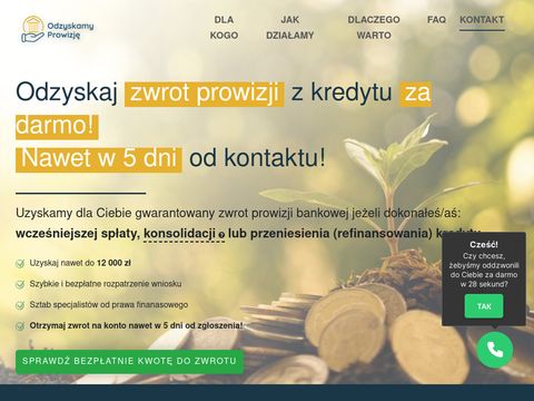 Odzyskamyprowizje.pl prowizja od pożyczki zwrot